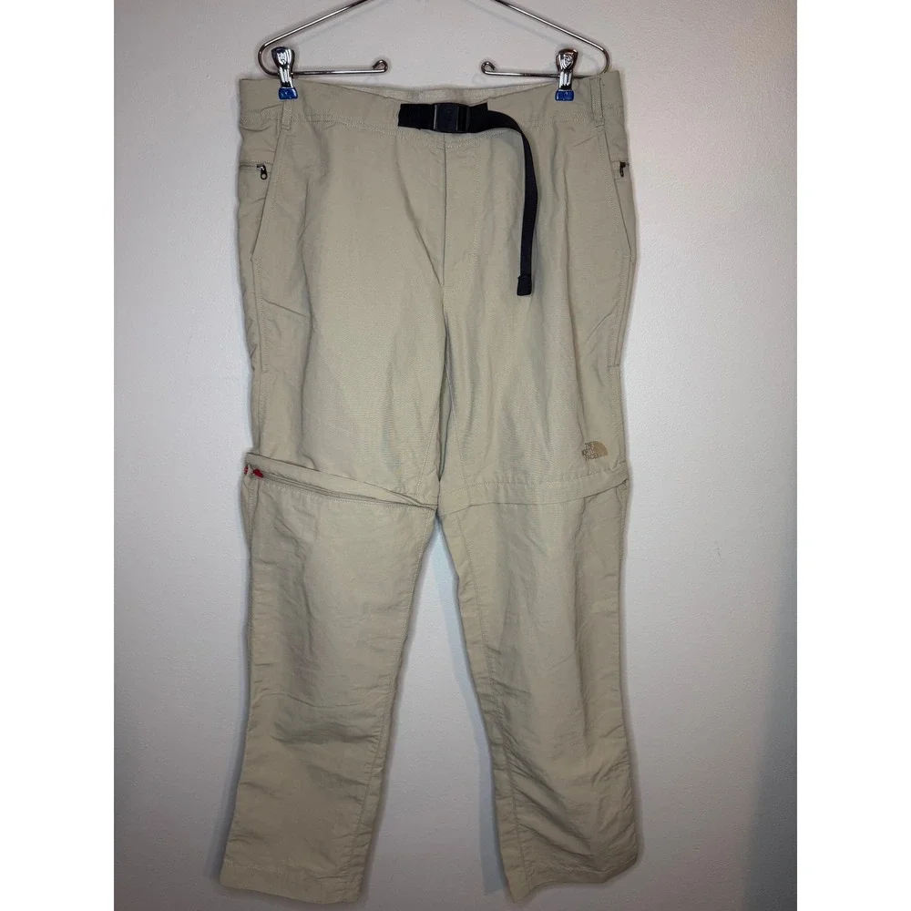 The North Face‎ Mens 34 Convertible Hiking Pants Tan Khaki Zip Off Cargo Trail